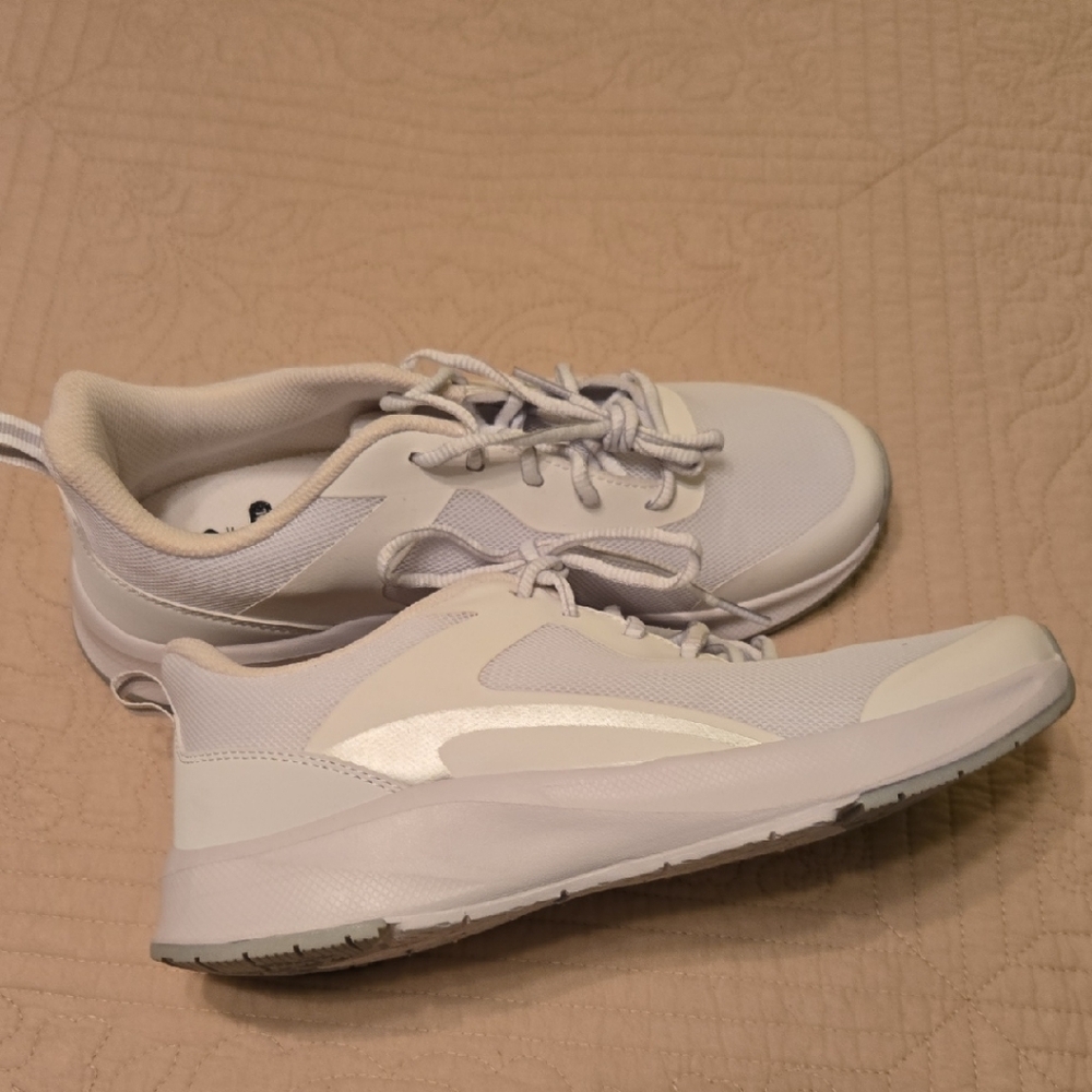 Athletic Works Women's White and Gray Sneakers